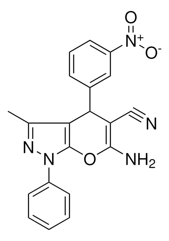 Sigma-Aldrich 6-AMINO-3-ME-4-(3-NITRO-PH)-1-PH-1,4-2H-PYRANO(2,3-C)PYRAZOLE-5-CARBONITRILE,AldrichCPR