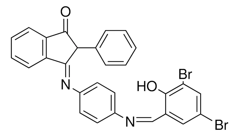 Sigma-Aldrich 3-(4-((3,5-DIBROMO-2-HO-BENZYLIDENE)-AMINO)-PHENYLIMINO)-2-PHENYL-INDAN-1-ONE,AldrichCPR