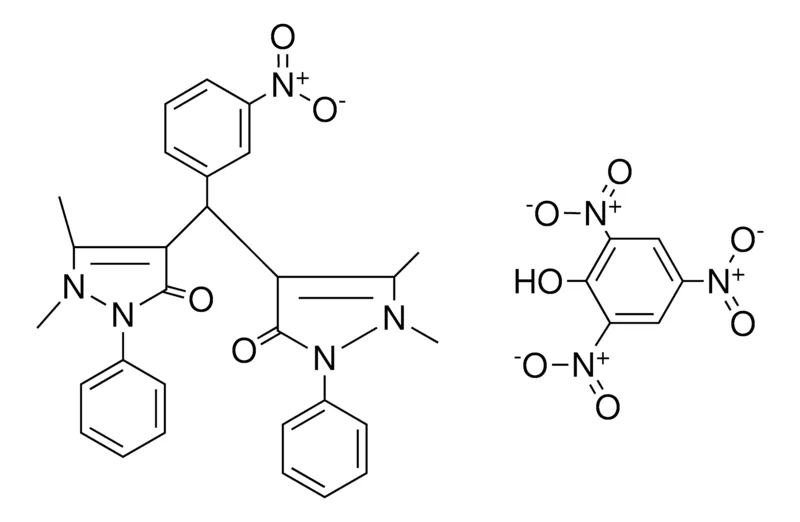 Sigma-Aldrich 4,4'-((3-NITROPHENYL)METHYLENE)BIS(1,5-DIMETHYL-2-PHENYL-1H-PYRAZOL-3(2H)-ONE) COMPOUND WITH PICRIC ACID,AldrichCPR