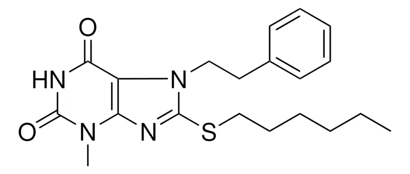 Sigma-Aldrich 8-HEXYLSULFANYL-3-METHYL-7-PHENETHYL-3,7-DIHYDRO-PURINE-2,6-DIONE,AldrichCPR