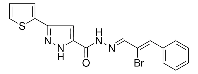 Sigma-Aldrich 5-THIOPHEN-2-YL-2H-PYRAZOLE-3-CARBOXYLIC ACID (2-BR-3-PH-ALLYLIDENE)-HYDRAZIDE,AldrichCPR