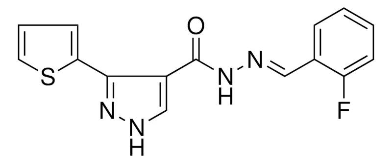Sigma-Aldrich 3-THIOPHEN-2-YL-1H-PYRAZOLE-4-CARBOXYLIC ACID (2-FLUORO-BENZYLIDENE)-HYDRAZIDE,AldrichCPR