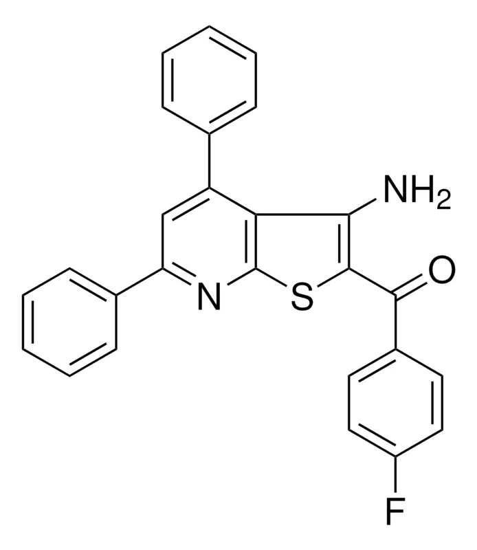 Sigma-Aldrich (3-AMINO-4,6-DIPHENYL-THIENO(2,3-B)PYRIDIN-2-YL)-(4-FLUORO-PHENYL)-METHANONE,AldrichCPR