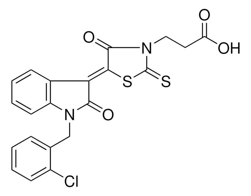 Sigma-Aldrich 3-{(5Z)-5-[1-(2-CHLOROBENZYL)-2-OXO-1,2-DIHYDRO-3H-INDOL-3-YLIDENE]-4-OXO-2-THIOXO-1,3-THIAZOLIDIN-3-YL}PROPANOIC ACID，AldrichCPR