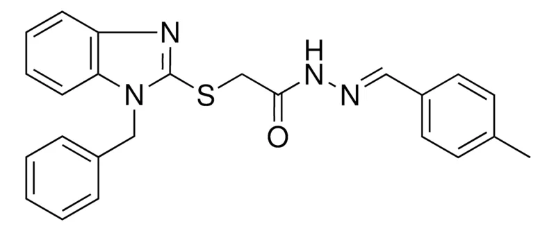 Sigma-Aldrich 2(1-BENZYL-1H-BENZOIMIDAZOL-2-YLSULFANYL)ACETIC ACID (4-ME-BENZYLIDENE)HYDRAZIDE,AldrichCPR