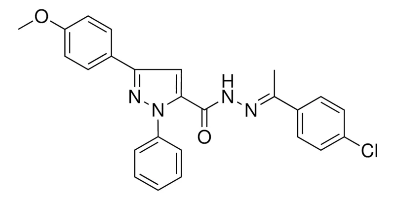 Sigma-Aldrich 5(4-MEO-PH)-2-PH-2H-PYRAZOLE-3-CARBOXYLIC ACID (1-(4-CL-PH)-ETHYLIDENE)HYDRAZIDE,AldrichCPR