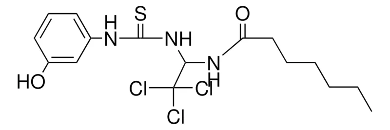 Sigma-Aldrich HEPTANOIC ACID (2,2,2-TRICHLORO-1-(3-(3-HYDROXY-PHENYL)-THIOUREIDO)-ETHYL)-AMIDE,AldrichCPR