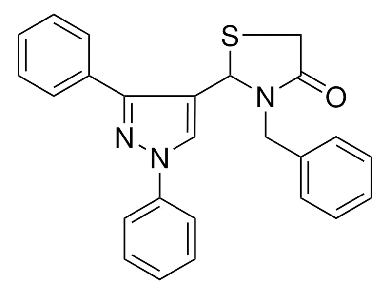 Sigma-Aldrich 3-BENZYL-2-(1,3-DIPHENYL-1H-PYRAZOL-4-YL)-THIAZOLIDIN-4-ONE,AldrichCPR