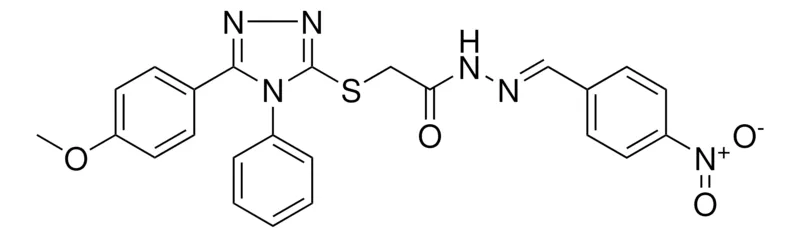 Sigma-Aldrich 2-{[5-(4-METHOXYPHENYL)-4-PHENYL-4H-1,2,4-TRIAZOL-3-YL]SULFANYL}-N'-[(E)-(4-NITROPHENYL)METHYLIDENE]ACETOHYDRAZIDE，AldrichCPR