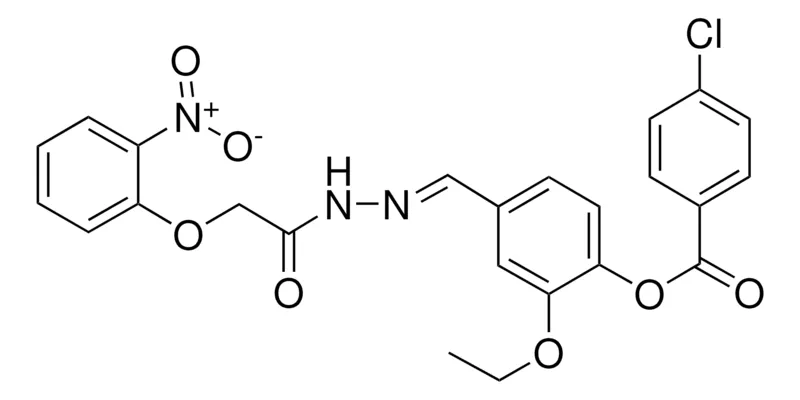 Sigma-Aldrich 2-ETHOXY-4-(2-((2-NITROPHENOXY)ACETYL)CARBOHYDRAZONOYL)PHENYL 4-CHLOROBENZOATE,AldrichCPR