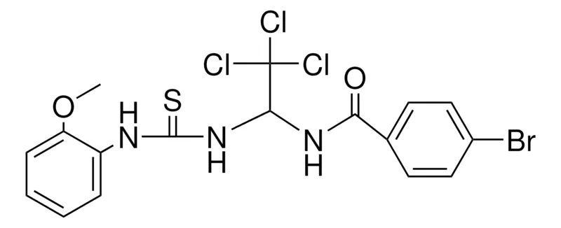 Sigma-Aldrich 4-BROMO-N-(2,2,2-TRICHLORO-1-(3-(2-METHOXY-PHENYL)-THIOUREIDO)-ETHYL)-BENZAMIDE,AldrichCPR