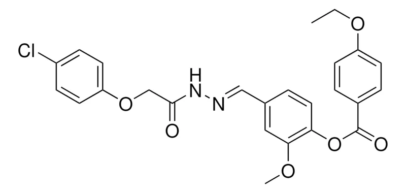 Sigma-Aldrich 4-(2-((4-CHLOROPHENOXY)ACETYL)CARBOHYDRAZONOYL)-2-METHOXYPHENYL 4-ETHOXYBENZOATE,AldrichCPR