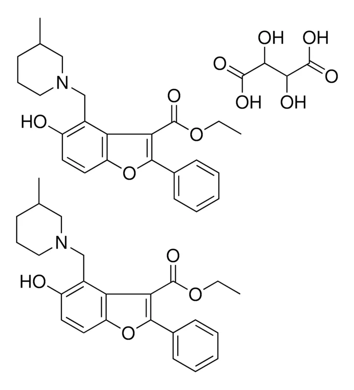 Sigma-Aldrich ETHYL 5-HYDROXY-4-[(3-METHYL-1-PIPERIDINYL)METHYL]-2-PHENYL-1-BENZOFURAN-3-CARBOXYLATE 2,3-DIHYDROXYSUCCINATE (2:1)，AldrichCPR
