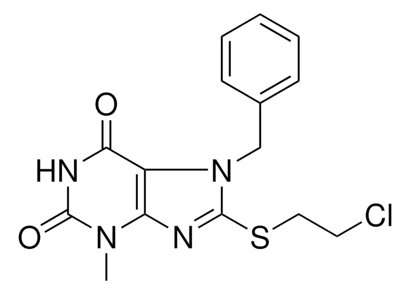 Sigma-Aldrich 7-BENZYL-8-(2-CHLORO-ETHYLSULFANYL)-3-METHYL-3,7-DIHYDRO-PURINE-2,6-DIONE,AldrichCPR