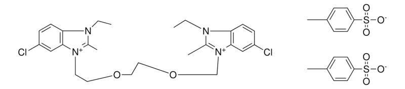 Sigma-Aldrich 6-CHLORO-1-(2-{2-[2-(6-CHLORO-3-ETHYL-2-METHYL-3H-BENZIMIDAZOL-1-IUM-1-YL)ETHOXY]ETHOXY}ETHYL)-3-ETHYL-2-METHYL-3H-BENZIMIDAZOL-1-IUM BIS(4-METHYLBENZENESULFONATE)，AldrichCPR