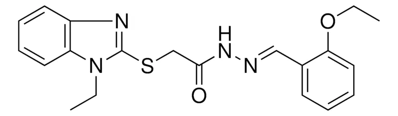 Sigma-Aldrich 2-(1-ET-1H-BENZOIMIDAZOL-2-YLSULFANYL)-ACETIC ACID (2-ETO-BENZYLIDENE)-HYDRAZIDE,AldrichCPR