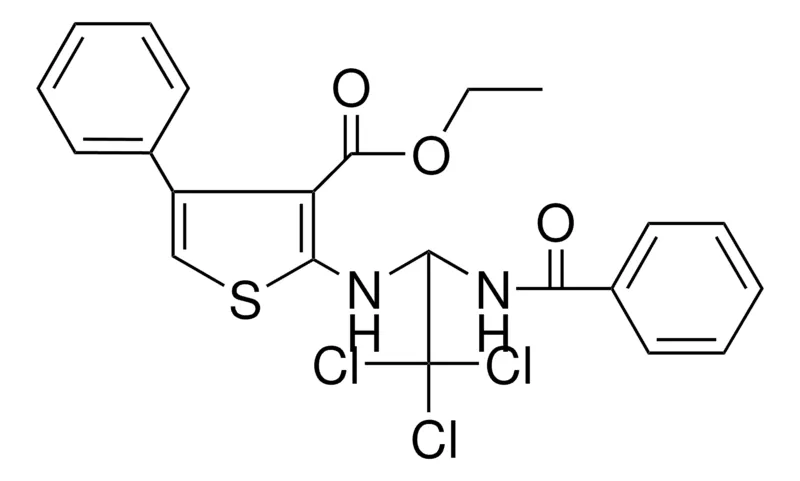 Sigma-Aldrich 2-(BENZOYLAMINO-2,2,2-TRI-CL-ET-AMINO)-4-PH-THIOPHENE-3-CARBOXYLIC ACID ET ESTER,AldrichCPR