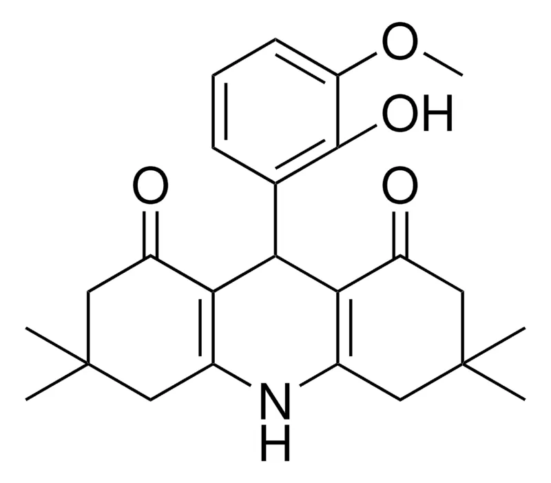 Sigma-Aldrich 9-(2-HYDROXY-3-METHOXYPHENYL)-3,3,6,6-TETRAMETHYL-3,4,6,7,9,10-HEXAHYDRO-1,8(2H,5H)-ACRIDINEDIONE,AldrichCPR