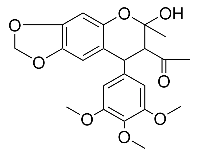 Sigma-Aldrich 1-(HO-6-ME-8-(3,4,5-TRI-MEO-PH)-2H-6H-(1,3)DIOXOLO(4,5-G)CHROMEN-7-YL)-ETHANONE,AldrichCPR