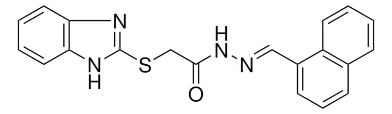 Sigma-Aldrich 2-(1H-BENZOIMIDAZOL-2-YLSULFANYL)-ACETIC ACID NAPHTHALEN-1-YLMETHYLENE-HYDRAZIDE,AldrichCPR