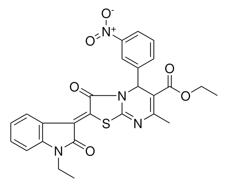 Sigma-Aldrich ETHYL (2Z)-2-(1-ETHYL-2-OXO-1,2-DIHYDRO-3H-INDOL-3-YLIDENE)-7-METHYL-5-(3-NITROPHENYL)-3-OXO-2,3-DIHYDRO-5H-[1,3]THIAZOLO[3,2-A]PYRIMIDINE-6-CARBOXYLATE，AldrichCPR