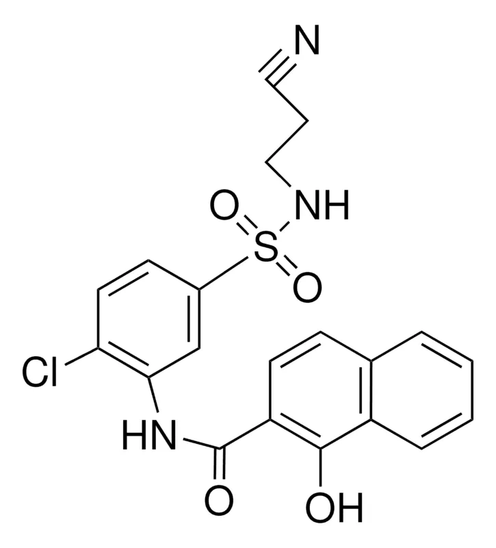 Sigma-Aldrich 2'-CHLORO-5'-(N-(2-CYANOETHYL)SULFAMOYL)-1-HYDROXY-2-NAPHTHANILIDE,AldrichCPR