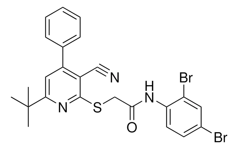 Sigma-Aldrich 2-(6-TERT-BU-3-CYANO-4-PH-PYRIDIN-2-YLSULFANYL)-N-(2,4-DIBROMO-PHENYL)-ACETAMIDE,AldrichCPR