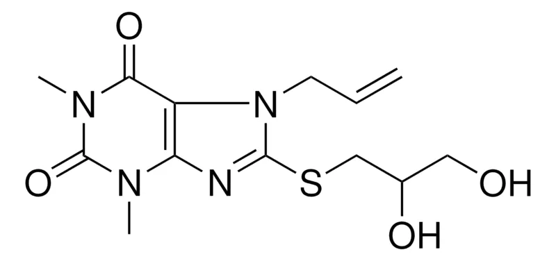 Sigma-Aldrich 7-ALLYL-8-((2,3-DIHYDROXYPROPYL)THIO)-1,3-DI-ME-3,7-DIHYDRO-1H-PURINE-2,6-DIONE,AldrichCPR