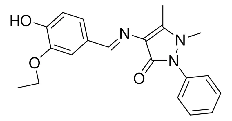Sigma-Aldrich 2,3-DIMETHYL-4-(3-ETHOXY-4-HYDROXYBENZYLIDENEAMINO)-1-PHENYL-3-PYRAZOLIN-5-ONE,AldrichCPR