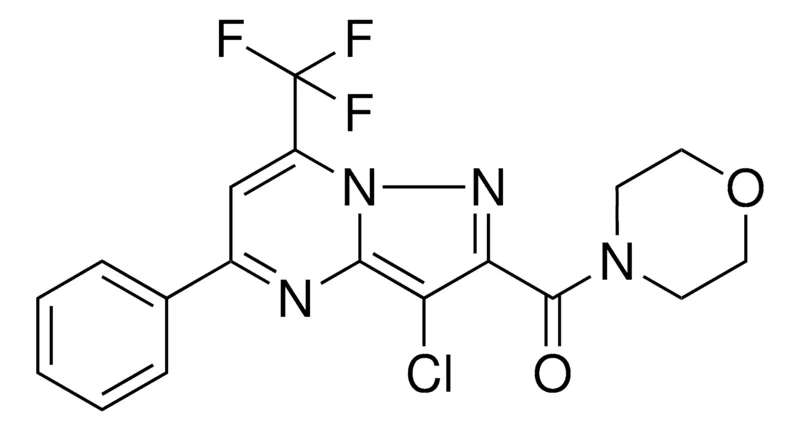 Sigma-Aldrich (3-CL-5-PH-7-TRI-F-ME-PYRAZOLO(1,5-A)PYRIMIDIN-2-YL)-MORPHOLIN-4-YL-METHANONE,AldrichCPR