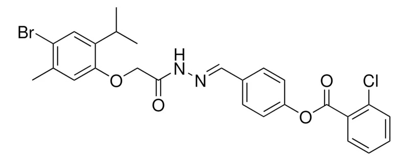 Sigma-Aldrich 4-(2-((4-BR-2-ISOPROPYL-5-METHYLPHENOXY)AC)CARBOHYDRAZONOYL)PH 2-CHLOROBENZOATE,AldrichCPR