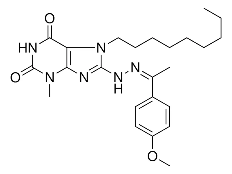 Sigma-Aldrich 8-(N'-(1-(4-MEO-PH)-ETHYLIDENE)-HYDRAZINO)-3-ME-7-NONYL-3,7-2H-PURINE-2,6-DIONE,AldrichCPR