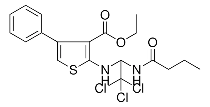 Sigma-Aldrich ETHYL 2-{[1-(BUTYRYLAMINO)-2,2,2-TRICHLOROETHYL]AMINO}-4-PHENYL-3-THIOPHENECARBOXYLATE，AldrichCPR