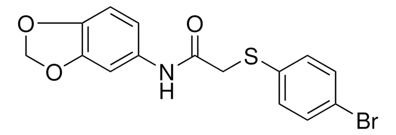 Sigma-Aldrich N-BENZO(1,3)DIOXOL-5-YL-2-(4-BROMO-PHENYLSULFANYL)-ACETAMIDE,AldrichCPR
