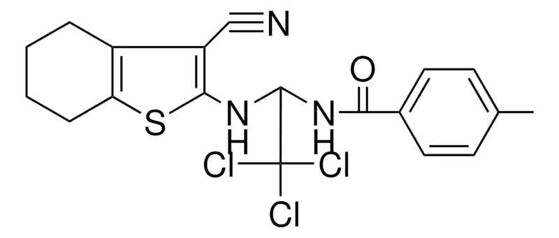 Sigma-Aldrich 4-ME-N-(2,2,2-TRICHLORO-1-(3-CYANO-4H-BENZO(B)THIOPHEN-2-YLAMINO)-ET)-BENZAMIDE,AldrichCPR