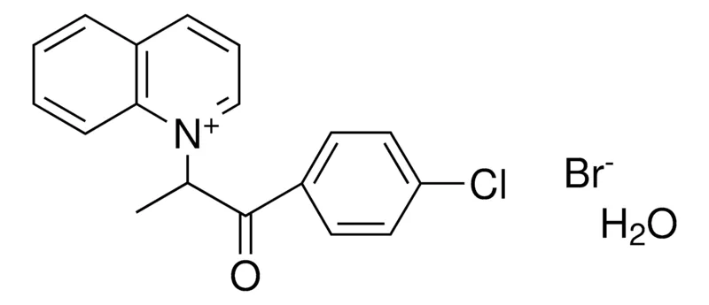 Sigma-Aldrich 1-(2-(4-CHLORO-PHENYL)-1-METHYL-2-OXO-ETHYL)-QUINOLINIUM, BROMIDE HYDRATE,AldrichCPR