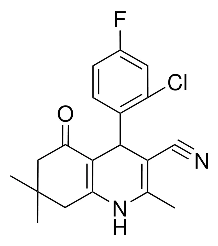 Sigma-Aldrich 4-(2-CHLORO-4-FLUOROPHENYL)-2,7,7-TRIMETHYL-5-OXO-1,4,5,6,7,8-HEXAHYDRO-3-QUINOLINECARBONITRILE,AldrichCPR