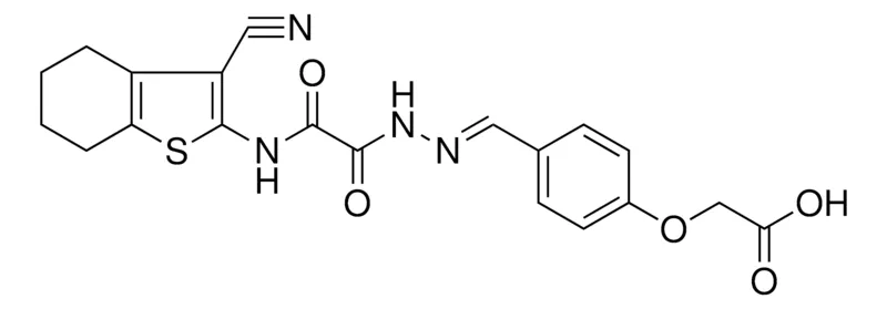 Sigma-Aldrich [4-((E)-{[[(3-CYANO-4,5,6,7-TETRAHYDRO-1-BENZOTHIEN-2-YL)AMINO](OXO)ACETYL]HYDRAZONO}METHYL)PHENOXY]ACETIC ACID，AldrichCPR