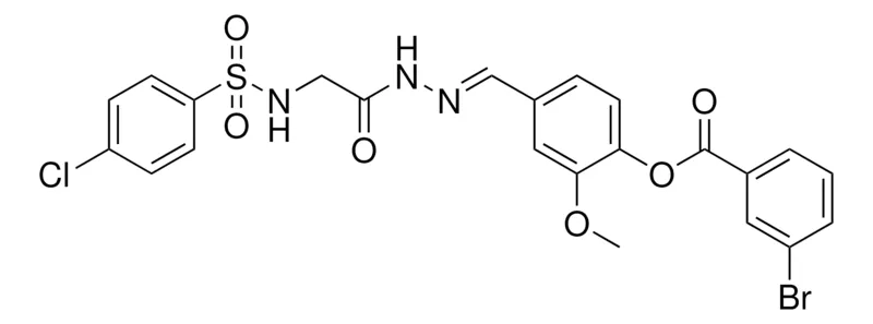 Sigma-Aldrich 4-(2-((((4-CL-PH)SULFONYL)AMINO)AC)CARBOHYDRAZONOYL)-2-MEO-PH 3-BROMOBENZOATE,AldrichCPR