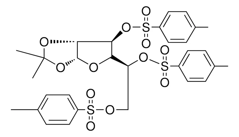 Sigma-Aldrich (R)-1-((3AR,5R,6S,6AR)-2,2-DIMETHYL-6-(TOSYLOXY)TETRAHYDROFURO[3,2-D][1,3]DIOXOL-5-YL)ETHANE-1,2-DIYL BIS(4-METHYLBENZENESULFONATE)，AldrichCPR