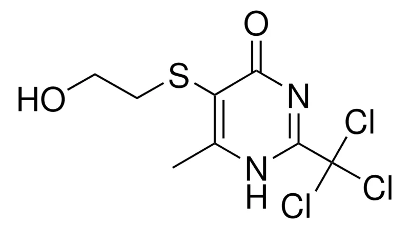 Sigma-Aldrich 5-(2-HYDROXY-ETHYLSULFANYL)-6-METHYL-2-TRICHLOROMETHYL-1H-PYRIMIDIN-4-ONE,AldrichCPR