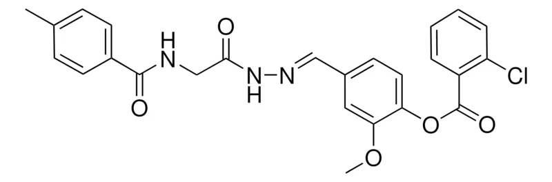Sigma-Aldrich 2-MEO-4-(2-(((4-METHYLBENZOYL)AMINO)AC)CARBOHYDRAZONOYL)PHENYL 2-CHLOROBENZOATE,AldrichCPR