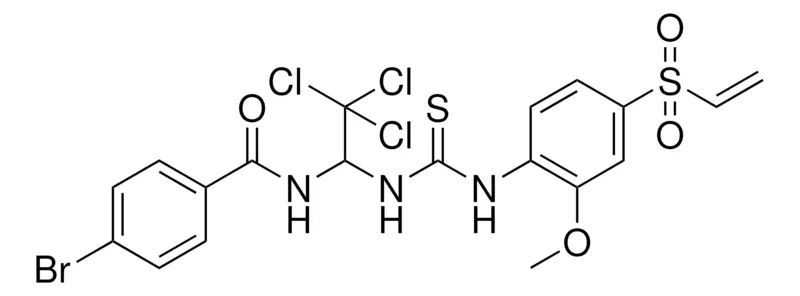 Sigma-Aldrich 4-BR-N-(2,2,2-TRI-CL-1-(3-(4-ETHENESULFONYL-2-MEO-PH)-THIOUREIDO)-ET)-BENZAMIDE,AldrichCPR