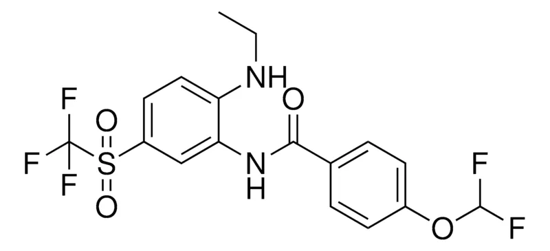 Sigma-Aldrich 4-DIFLUOROMETHOXY-N-(2-ETHYLAMINO-5-(TRIFLUORO-METHANESULFONYL)-PH)-BENZAMIDE,AldrichCPR