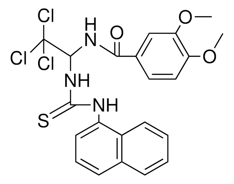 Sigma-Aldrich 3,4-DIMETHOXY-N-(2,2,2-TRICHLORO-1-(3-NAPHTHALEN-1-YL-THIOUREIDO)-ET)-BENZAMIDE,AldrichCPR
