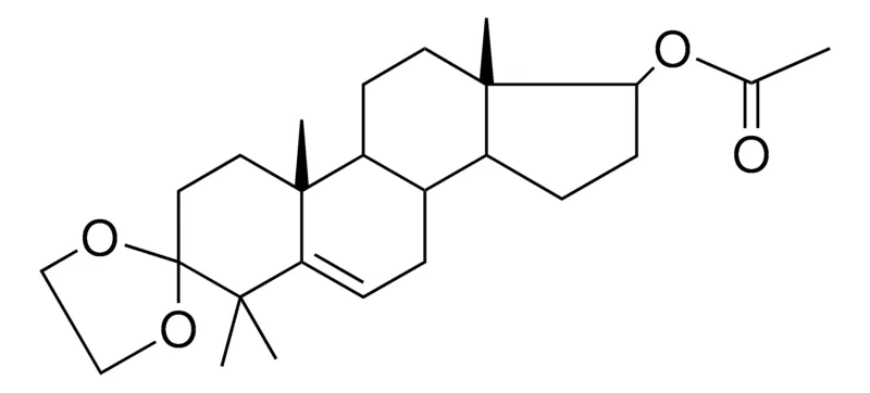 Sigma-Aldrich (10R,13S)-4,4,10,13-TETRAMETHYL-1,2,4,7,8,9,10,11,12,13,14,15,16,17-TETRADECAHYDROSPIRO[CYCLOPENTA[A]PHENANTHRENE-3,2'-[1,3]DIOXOLANE]-17-YL ACETATE，AldrichCPR
