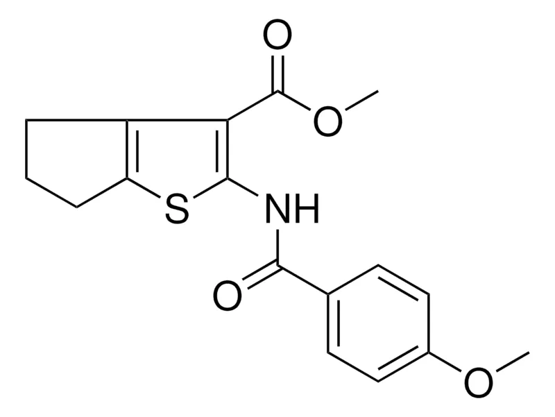 Sigma-Aldrich ME 2-((4-MEO-BENZOYL)AMINO)-5,6-DIHYDRO-4H-CYCLOPENTA(B)THIOPHENE-3-CARBOXYLATE，AldrichCPR