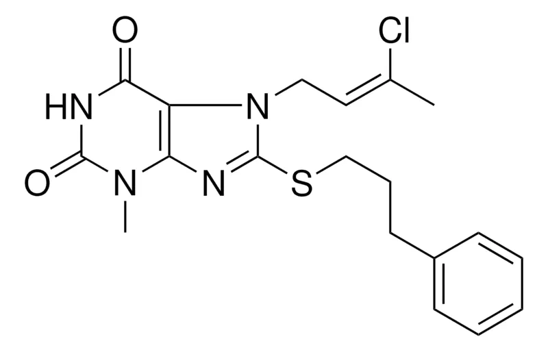 Sigma-Aldrich 7-(3-CL-BUT-2-ENYL)-3-ME-8-(3-PH-PROPYLSULFANYL)-3,7-DIHYDRO-PURINE-2,6-DIONE,AldrichCPR