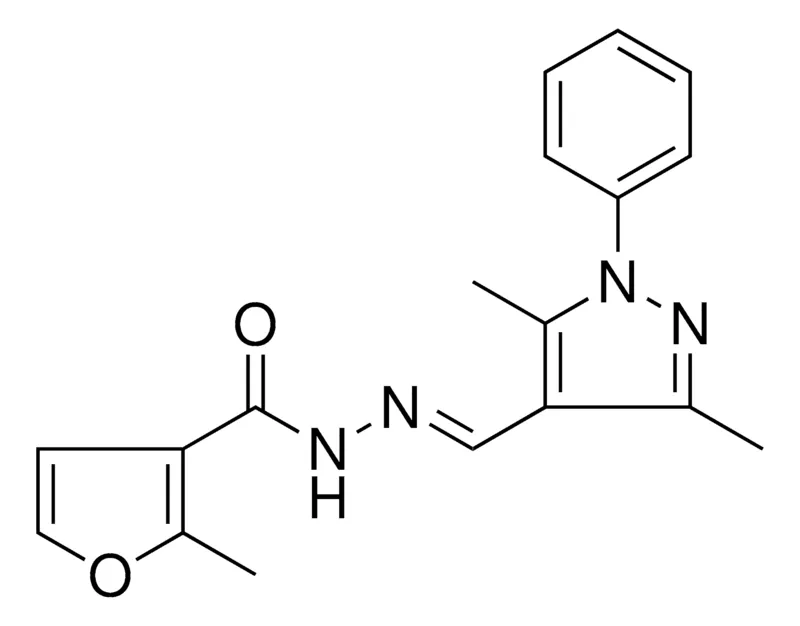 Sigma-Aldrich 2-ME-FURAN-3-CARBOXYLIC ACID (3,5-DI-ME-1-PH-1H-PYRAZOL-4-YLMETHYLENE)-HYDRAZIDE,AldrichCPR