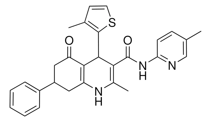 Sigma-Aldrich 2-METHYL-N-(5-METHYL-2-PYRIDINYL)-4-(3-METHYL-2-THIENYL)-5-OXO-7-PHENYL-1,4,5,6,7,8-HEXAHYDRO-3-QUINOLINECARBOXAMIDE,AldrichCPR